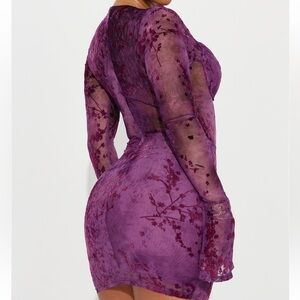 Riley Mesh Mini Dress - Plum